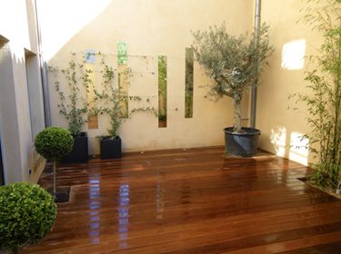 Terrasse en bois exotique